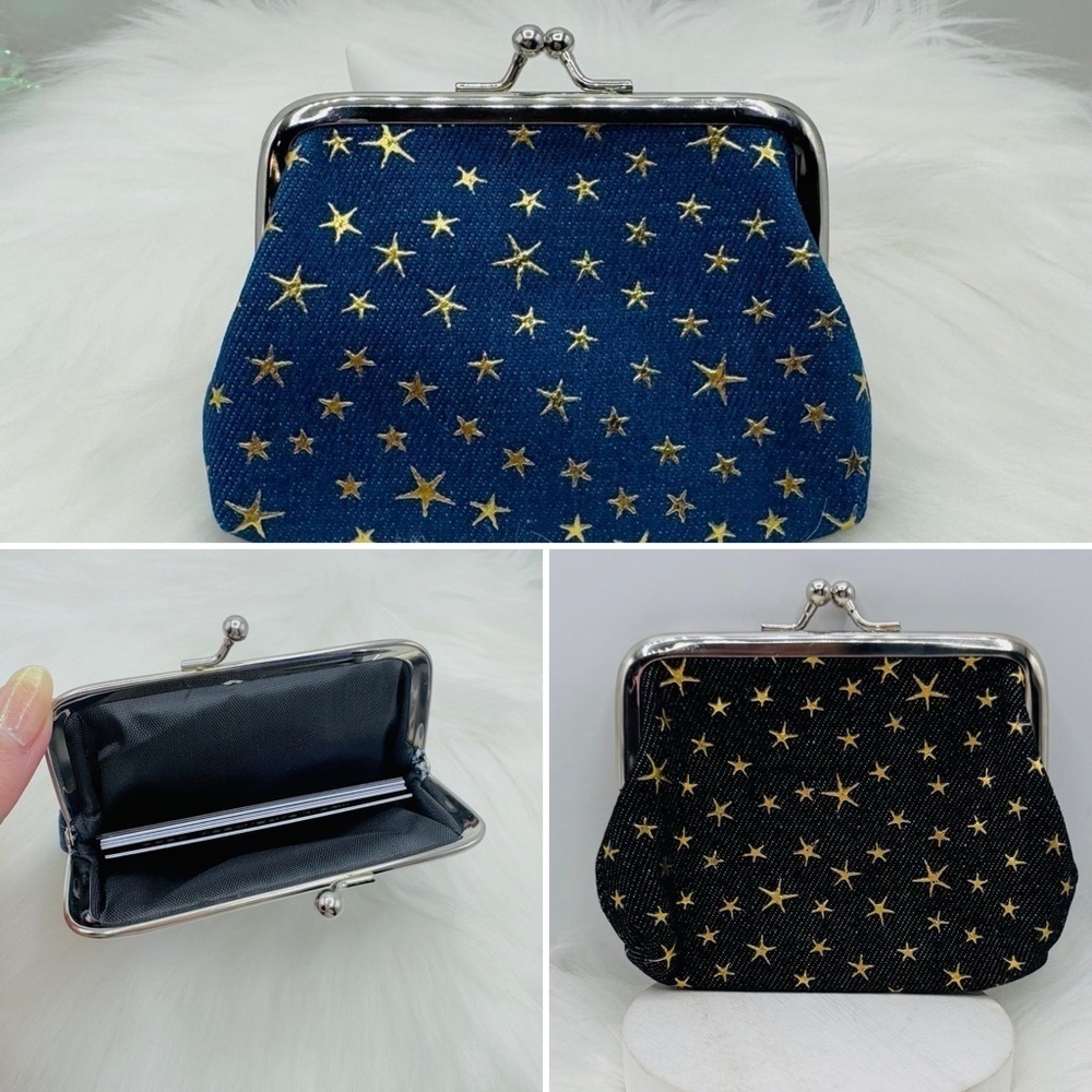 Star Print Jean Coin Purse 2 piece Bundle